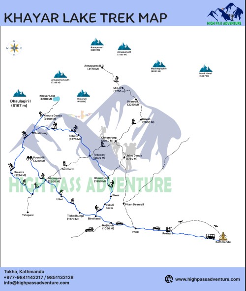 Khayer Lake Trek route map