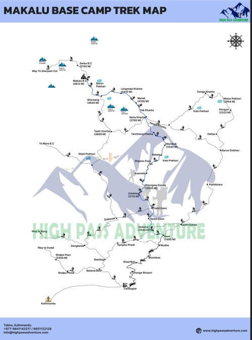 Guide and Porter Hire for Makalu Base Camp Trek route map